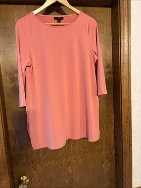 Alfani Coral Shift tunic with Three-Quarter Sleeves